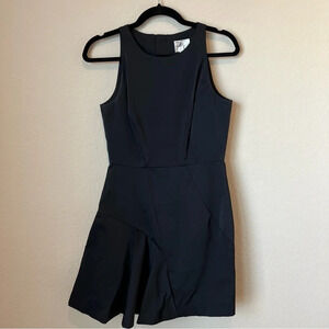 Milly Black Sheath Dress Ruffle Detail Back Zipper Sleeveless Cocktail dress